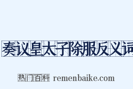 奏议皇太子除服反义词是什么意思的图片